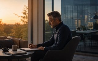 Führungskraft notiert bereits am Sonntagabend die Aufgaben für Montag